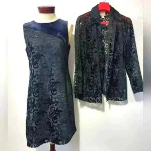 JOSEPH  RIBKOFF vintage two peice black dress and duster. Size 10